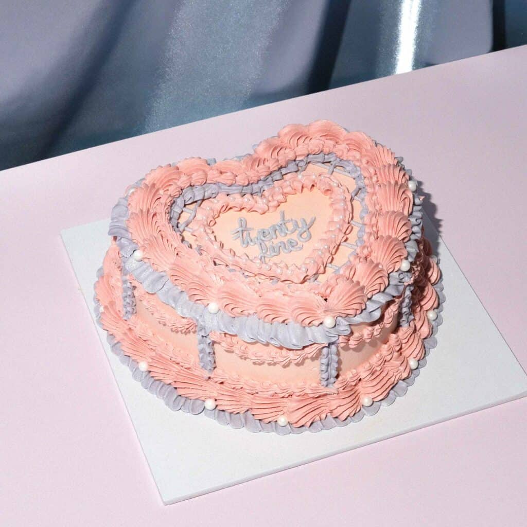 pink and blue cake